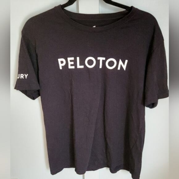 Peloton Century Club 100 Black Short Sleeve Cycling Athletic Shirt Size Medium - Picture 2 of 7